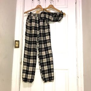 SHEIN plaid black and white set